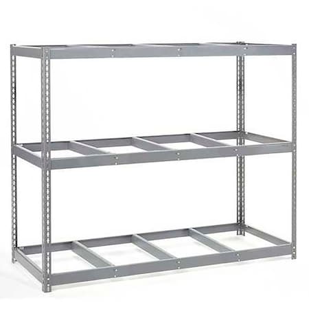 Global Industrial Wide Span Rack 96Wx48Dx60H, 3 Shelves No Deck 800 Lb Cap. Per Level, Gray B2297022